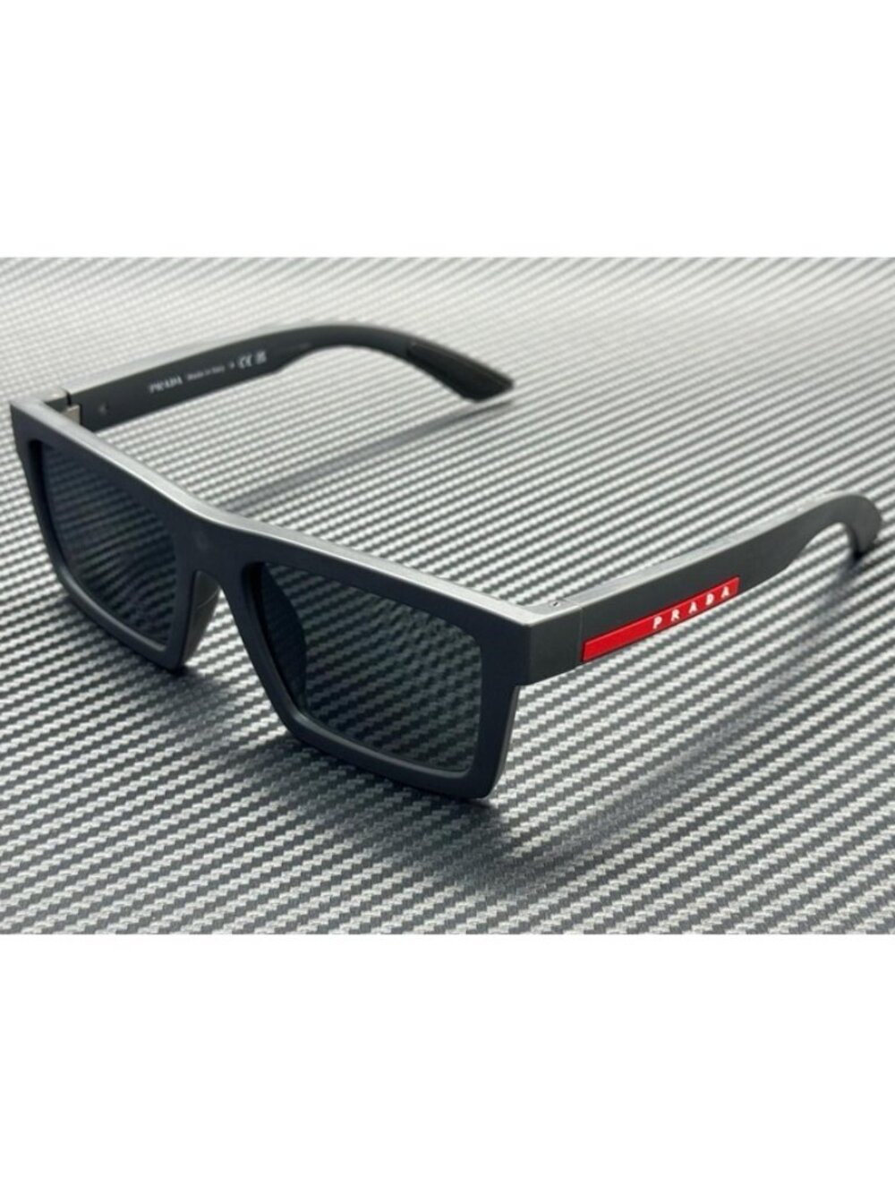 New Prada Linea Rossa Men Matte Grey Sunglasses 55-18-145